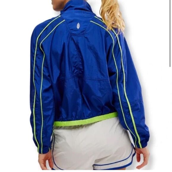 NWOT Free People Movement Varsity Blues Jacket | XLarge | Sapphire & Neon Green‎ - Picture 3 of 8
